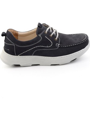 Bambi Siyah Hakiki Deri Erkek Casual Ayakkabı E01018080301