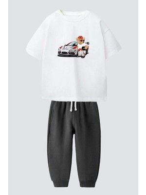 Monila Erkek Çocuk Pamuklu Araba Baskılı T-Shirt ve Eşofman 2'li Takım