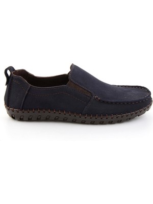 Bambi Lacivert Hakiki Deri Erkek Casual Ayakkabı E01900400201