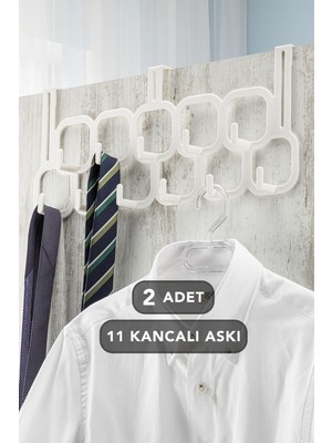 MasterCar 2 Adet 11 Kancalı Çok Amaçlı Kapı Arkası Askısı Pratik Askılık Kapı Askısı Tüm Kapılar Ile Uyumlu