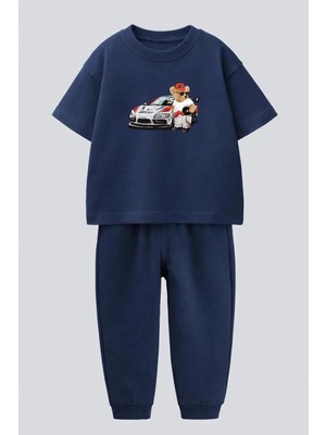 Monila Erkek Çocuk Pamuklu Araba Baskılı T-Shirt ve Eşofman 2'li Takım