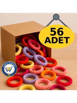 Renkli Saç Tokası 56 Adet Orta Boy Esnek Havlu Lastik Toka