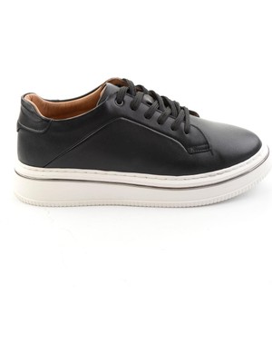 Bambi Siyah Hakiki Deri Erkek Sneaker E01595142043