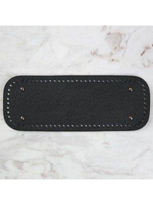 Eyfel Siyah Suni Deri Örgü Çanta Tabanı 12x32 cm Kadınlar İçin Şık Tasarım Aksesuar