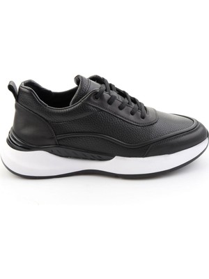 Bambi Siyah Hakiki Deri Erkek Sneaker E01958176543