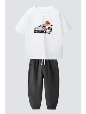 Monila Erkek Çocuk Pamuklu Araba Baskılı T-Shirt ve Eşofman 2'li Takım