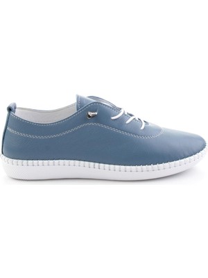 Bambi Mavi Hakiki Deri Kadın Casual Ayakkabı K01649206803