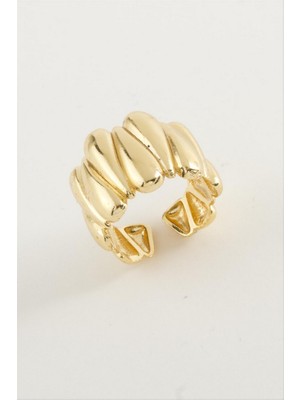 Zero Land Xmpdby Oval Metal Yüzük - Sarı