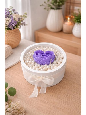 Mile Concept Love Inci Detaylı Kokulu Beton Mum Tabağı | El Yapımı Dekoratif Mum 200GR