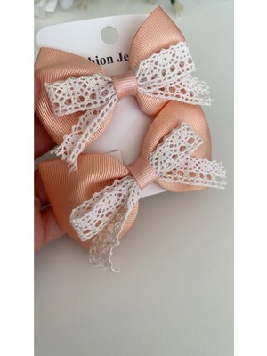 Kirpi Toka Krem Soğan Kabuğu Ikili Kız Çocuk Saç Tokası