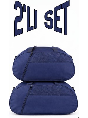 Kaff 2'li  Önü Cepli Ayarlanabilir Omuz Askılı El Seyahat Spor Çantası