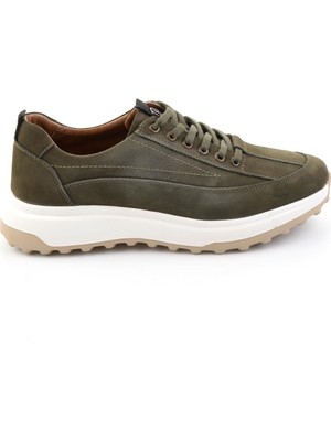 Bambi Haki Hakiki Deri Erkek Casual Ayakkabı E01018240401