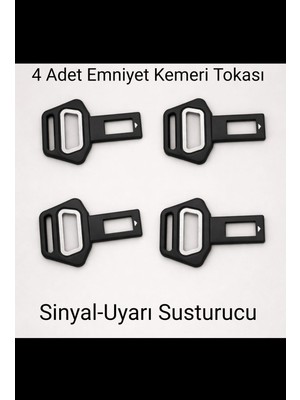 Gusion 4 Adet Araç Kemer Tokası Sinay - Uyarı Susturucu Açacak 2 Işlevsel Kullanım