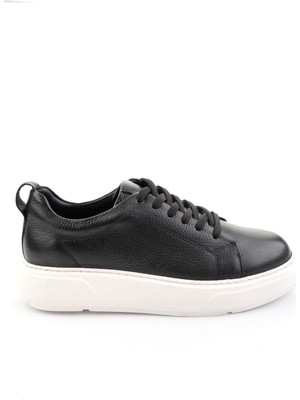 Bambi Siyah Hakiki Deri Erkek Sneaker E01089006803