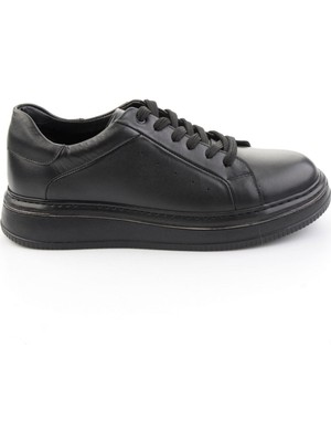 Bambi Siyah Hakiki Deri Erkek Sneaker E01089006541