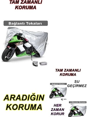 Indispensablely E-Ton Beamer R4 Arka Çanta Uyumlu Motor Branda Örtü Miflonlu Premium 4 Mevsim Koruma Gri