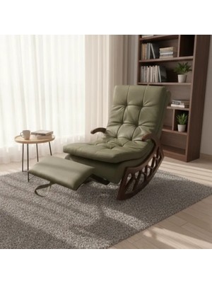 Most Woodarm  Ağaç Dinlenme Koltuğu Ithal Yeşil Nubuk Kumaş (Evinize Teslim)