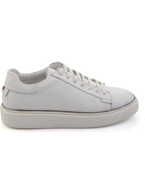 Bambi Beyaz Hakiki Deri Erkek Sneaker E01054202643