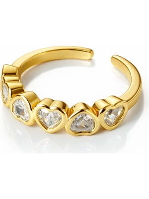 Formzen 316L Paslanmaz Çelik Zarif Işıltı Zirkon Taşlı Ayarlanabilir Yüzük – Modern & Şık Tasarım