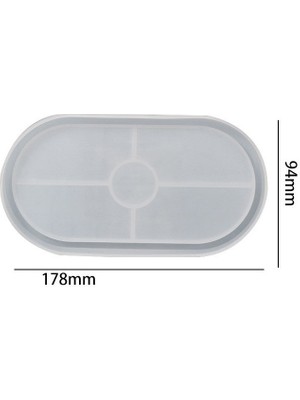 Hobiflex Silikon Kalıp Taş Tozu Ithal Dekoratif Orta Boy Oval Tabak Kalıbı Parafin Mum Epoksi HB80-0185