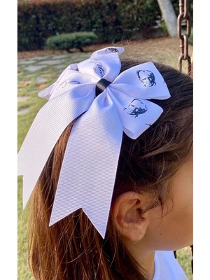 Kirpi Toka Beyaz Kemal Atatürk Baskılı Kız Çocuk Ikili 29 Ekim Cumhuriyet Bayramı 10 Kasım Saç Tokası