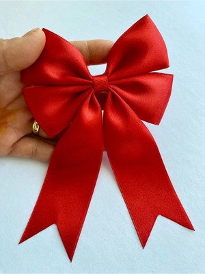 Kirpi Toka Kırmızı Saten Kız Çocuk Klipsli Saç Tokası