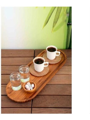 Mien Bambu Çerezlik,Kahvaltılık ve Tepsi 16*44 Cm. Bambu Oval Sunum Tepsisi