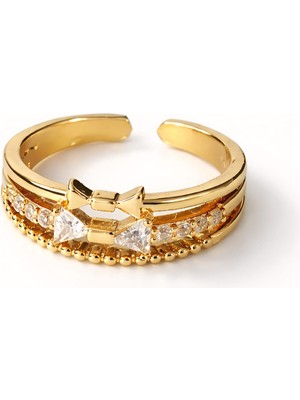 Formzen 316L Paslanmaz Çelik Zarif Işıltı Zirkon Taşlı Ayarlanabilir Yüzük – Modern & Şık Tasarım