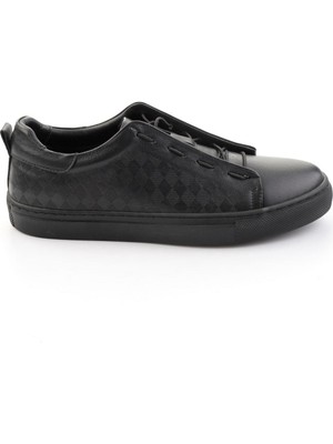 Bambi Siyah Hakiki Deri Erkek Sneaker E01535125703