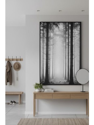Safir Design Sisli Çam Ağaçları Temalı Modern Çerçeveli Tablo