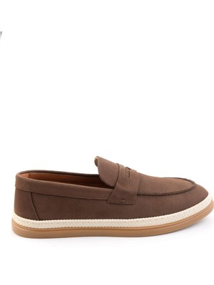 Bambi Kahve Hakiki Deri Erkek Loafer Ayakkabı E01594324101