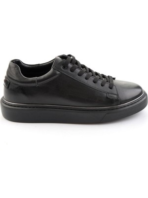 Bambi Siyah Hakiki Deri Erkek Sneaker E01054202643
