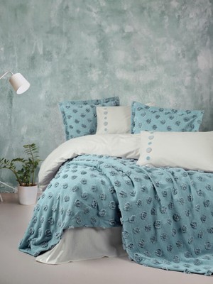 K&A Ranforce Çift Kişilik Yatak Örtülü Nev Takımı Limi Mint