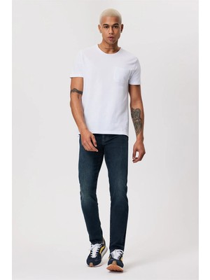 Lee Cooper Jagger Erkek Slım Straıght Dar Kesim Normal Bel Düz Paça Jean Pantolon Mavi