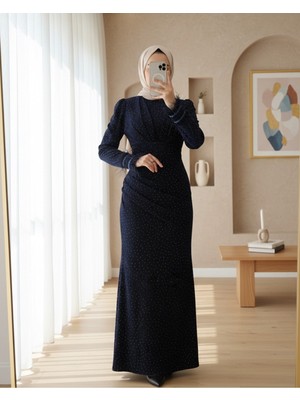 Modamorfo Kolu Tüylü Önü Çift Kuyruklu Abiye  -K.Laci