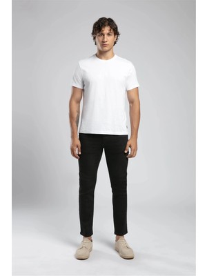 Lee Cooper Marco Normal Bel Dar Kesim Düz Paça Siyah Erkek Jean Pantolon