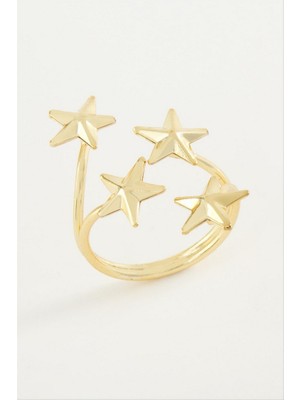 Zero Land Xmpdby Yıldız Metal Yüzük - Sarı