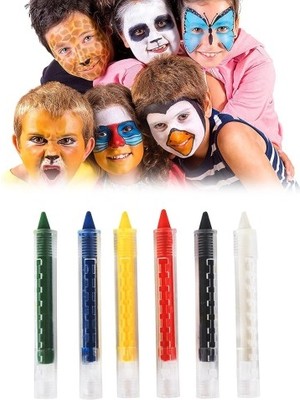 Marsilyan Palyaço Yüz Boyama Seti Kalemli Makyaj Boyama Seti 6 Renk
