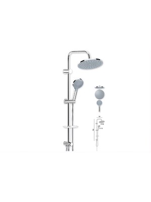 Valtemo VS-2639 Raınmax Chrome Orıon Duş Seti