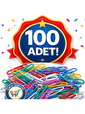 Nistabolje Renkli Ataç 100 Adet Çok Renkli Tasarım ile Çalışma Alanınıza Şıklık Katar