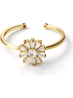 Formzen 316L Paslanmaz Çelik Zarif Işıltı Zirkon Taşlı Ayarlanabilir Yüzük – Modern & Şık Tasarım