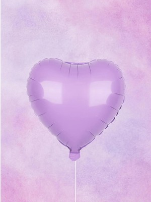 Parti Adresi Kalp Folyo Balon Doğum Günü Parti Balonu Makaron Mor 18 Inc 45 cm