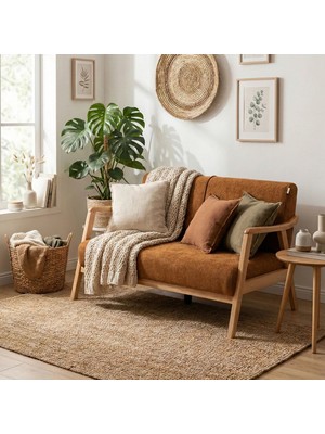 Favela Bohem Ikili Berjer Natürel Ahşap, Hardal