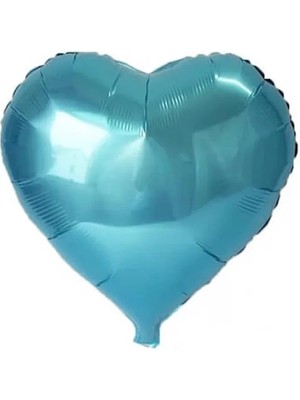 Parti Adresi Kalp Folyo Balon Doğum Günü Parti Balonu Mavi 18 Inc- 45 cm