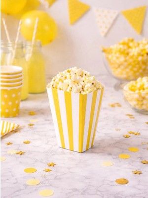 Parti Adresi Mısır Kutusu 8'Li Sarı Çizgili