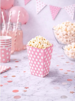 Parti Adresi Mısır Kutusu Küçük Puanlı Pembe 8'Li