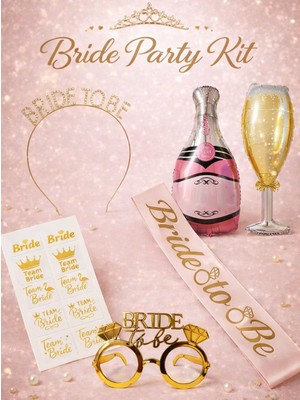 Parti Adresi Bride To Be Parti Seti Bekarlığa Veda Partisi Set Pembe Rose Altın