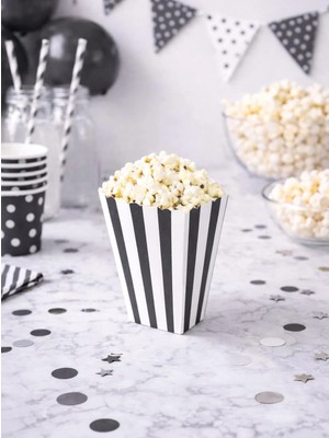 Parti Adresi Mısır Kutusu 8'Li Siyah Çizgili