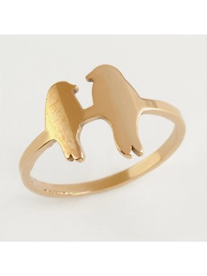 Renklime Kuş Lüks Çelik Yüzük