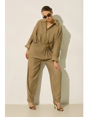 Setre Olive Ceket Ve Pantolonlu Takım